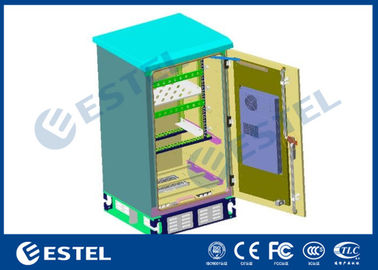 Doppel-wandige Gestell-Klimaanlage des Netzverteilerschrank-15U im Freien, die mit einem Batterie-Regal abkühlt