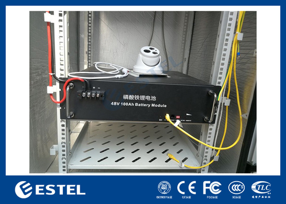Doppelwandflächige Batterieschränke mit Überwachungseinheit und PDU