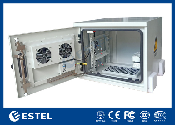 Polyester-Pulverbeschichtung Außen-Telekommunikationsschrank mit zwei AC220V 50Hz-Ventilatoren ET6060500A-9U