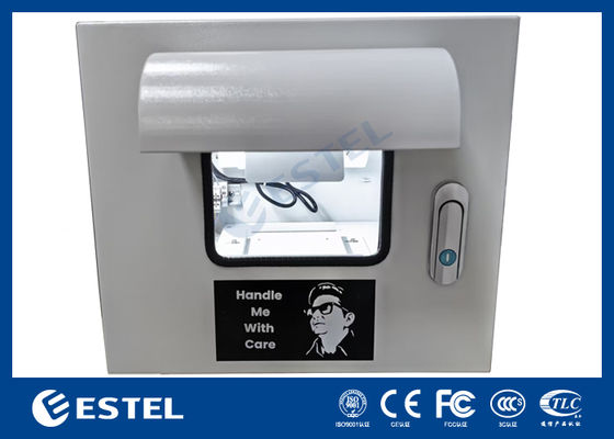 Outdoor Printer Cabinet, Pole-Mounted IP55 Enclosure, W340×D440×H300mm, Cooling Fan, Suitable for Toll Stations,and Farm Monitoring Stations