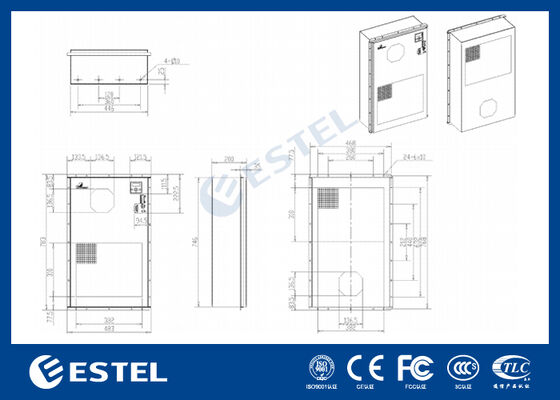 Schrankklimaanlage AC110V 60Hz 600W Kühlleistung Ideal für raue Umgebungen mit Fernüberwachung