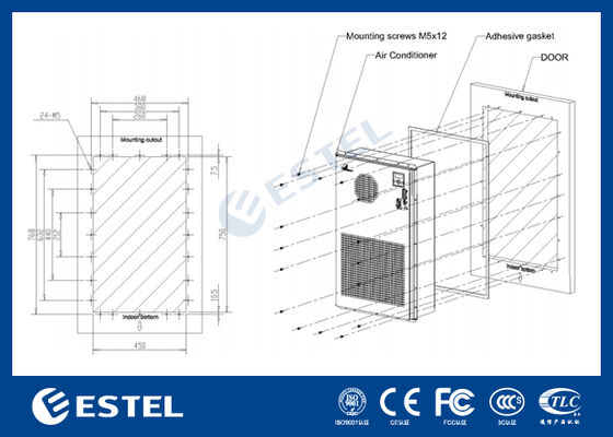Schrankklimaanlage AC110V 60Hz 600W Kühlleistung Ideal für raue Umgebungen mit Fernüberwachung