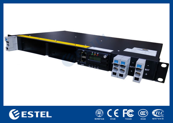 1U Rack-Mount Integrated DC Power System with Dual Rectifier Slots, Monitoring Unit RS485/LAN Interface and Terminal IO