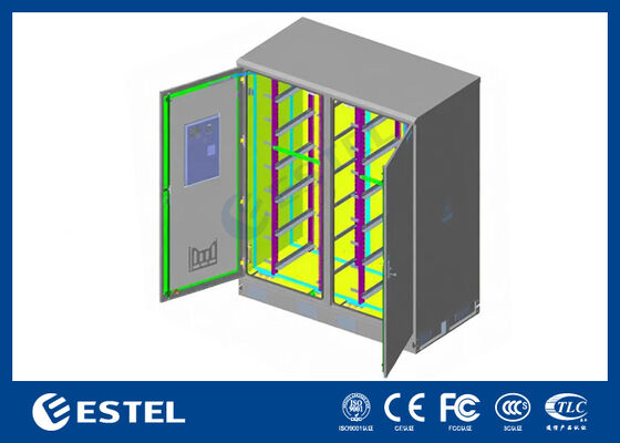 IP65 42U Doppelkabine Außen-Elektro-Schrank   RAL7035, 1,5 mm galvanisierter Stahl & SUS316 Edelstahl Konstruktion für eine verbesserte Haltbarkeit und Schutz