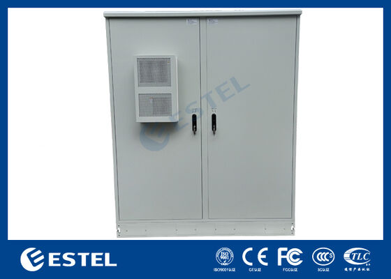 IP65 42U Doppelkabine Außen-Elektro-Schrank   RAL7035, 1,5 mm galvanisierter Stahl & SUS316 Edelstahl Konstruktion für eine verbesserte Haltbarkeit und Schutz