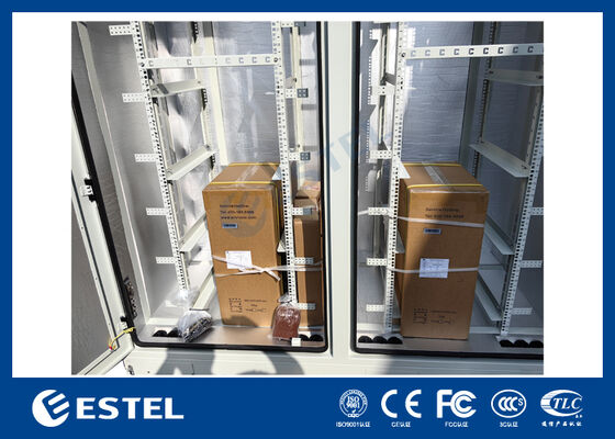 42U Two-Compartment Outdoor Telecom Cabinet 2400×1000×2100mm Single-Wall Enclosure with Battery Compartment
