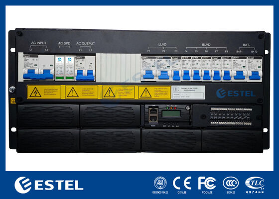 Modularer Telekommunikationsrectifier mit Wechselstrom- und Gleichstromverteilung
