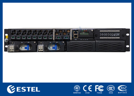 ET48100P5E22 Rackmontiertes Gleichstromverteilungssystem für Telekommunikationsnetzwerke mit 8 Speiseausgängen, 2 Batterieeingängen und integrierter Überwachung