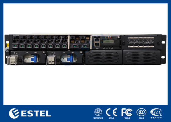 ET48100P5E22 Rackmontiertes Gleichstromverteilungssystem für Telekommunikationsnetzwerke mit 8 Speiseausgängen, 2 Batterieeingängen und integrierter Überwachung