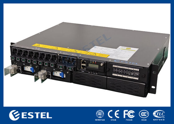 Schmale Rack-Montage-DC-Stromversorgungseinheit für Telekommunikationsschränke und Netzwerkausrüstungsräume mit geschlossenem Metallgehäuse