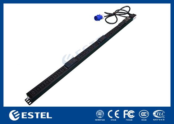 Schwarz 200 - 240VAC 32A vertikale PDU mit C13 / C19 Steckdosen für die Stromverteilung